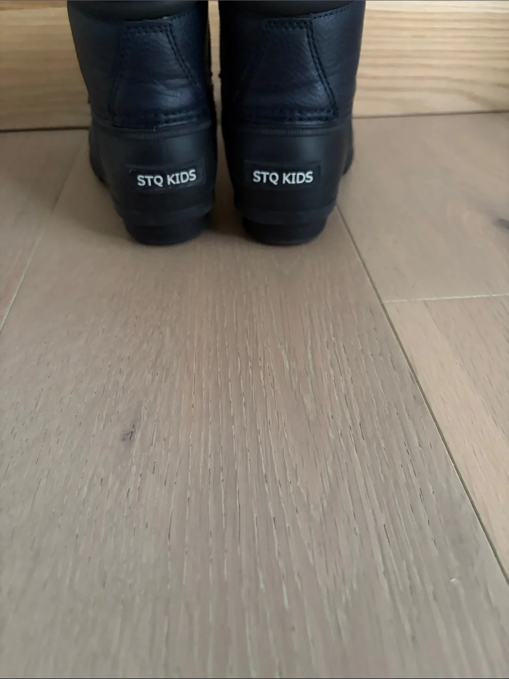 Kids Waterproof Black Lace-Up Rain & Snow Boots